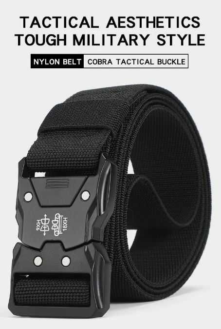 Curea Tactica Militara, cu catarama metalica, Nylon Elastic