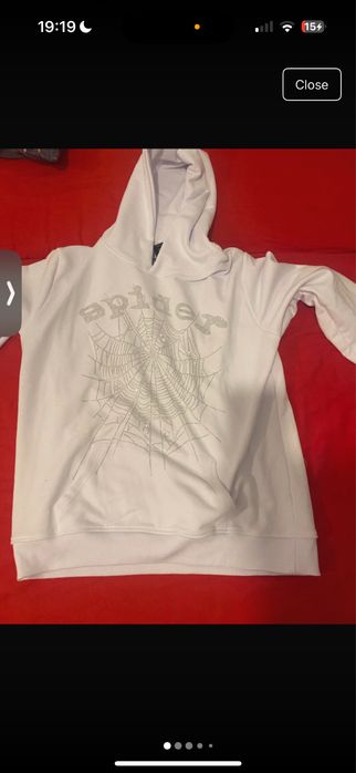 Hanorac spider alb cu pietricele