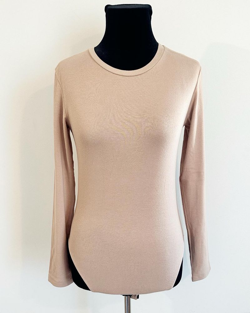 Bluza tip body ZARA nude nou cu eticheta crem M L XL