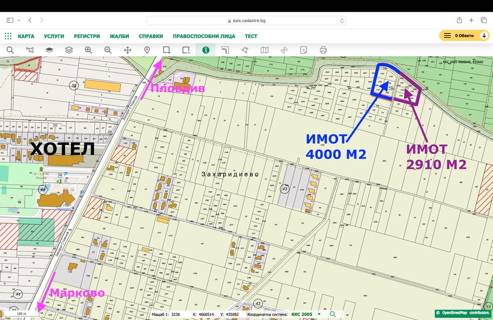 Продава се голям парцел в регулация с изтекъл ПУП в с. Марково