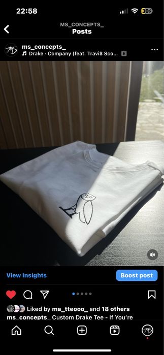 Tricou Custom Drake (pictat manual)