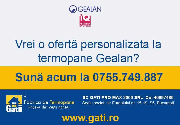 FABRICĂ Termopane Gealan ǁ Acum 30% REDUCERE în BOLINTIN Vale