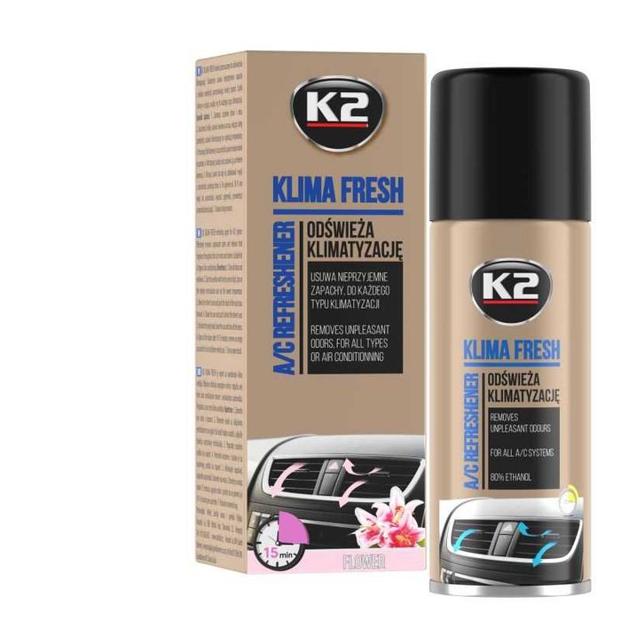 Спрей освежител за климатик К2 150ml - 5 аромата