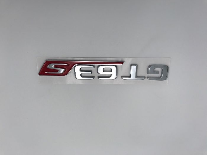 Emblema Mercedes GT63S spate crom/rosu