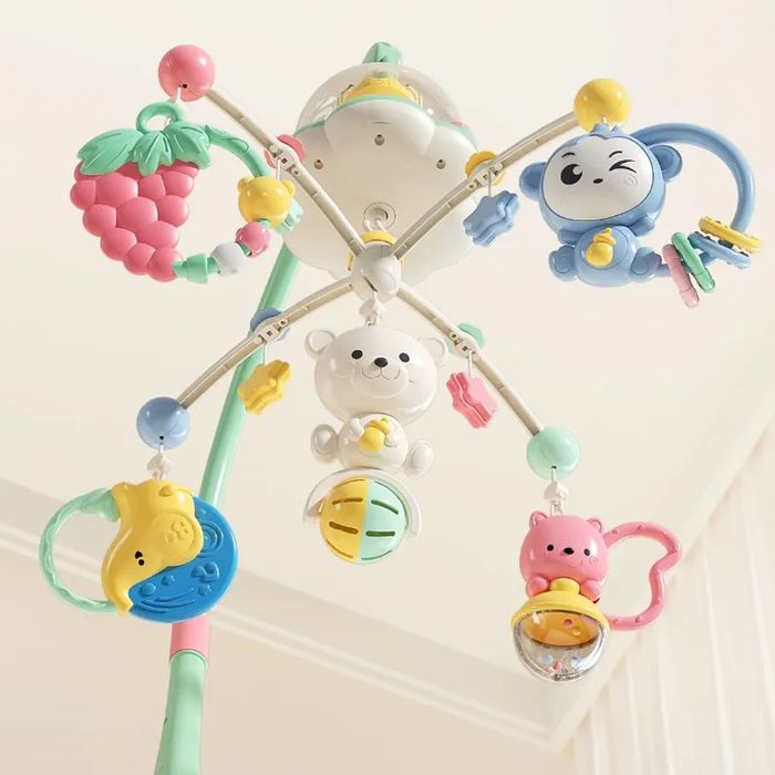 Carusel muzical bebe, IControl tactil, Melodii si Lumini, Rotire 360°