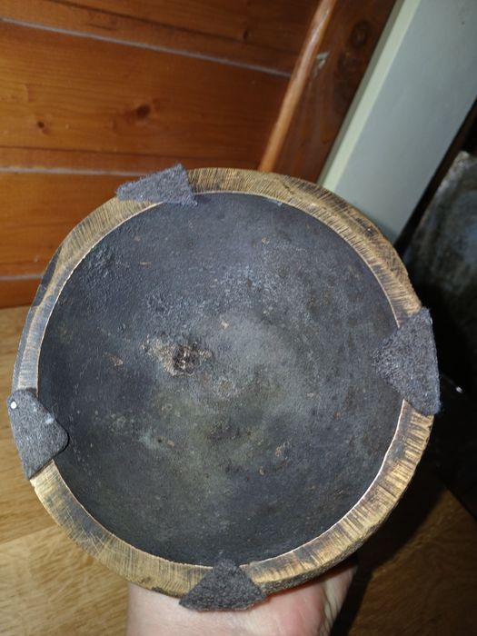 Suport de lumânare brutalist vintage 1960 bronz inaltime 20 cm 3.1 kg