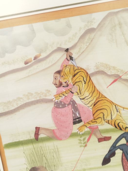 персийска миниатюра, изобразяваща ловна сцена, АНТИКВАРНА