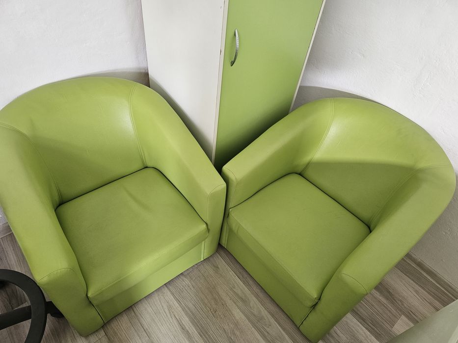 Vand fotolii piele ecologica verde - NOI