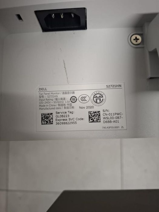 Monitor LED IPS Dell 27",  S2721HN -N2-