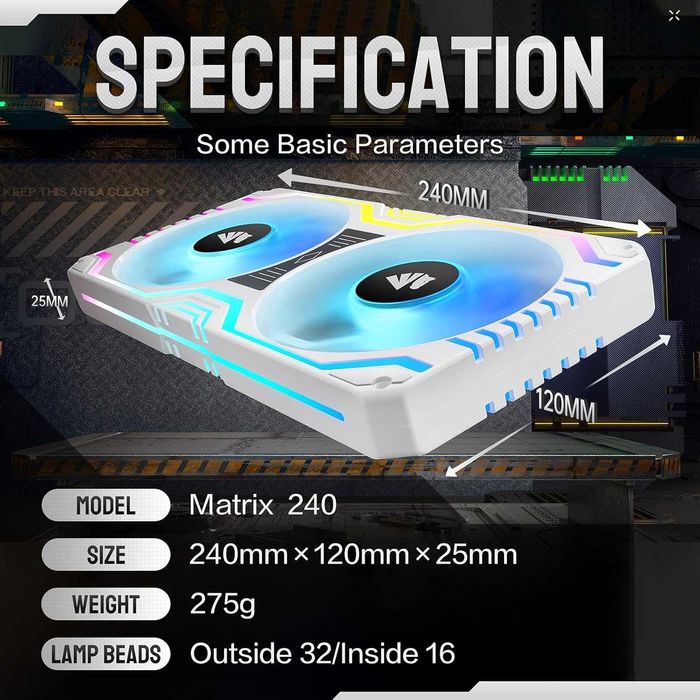 AsiaHorse Ventilator carcasă PC 2 în 1,ARGB 2x120 mm 48 LED adresabile