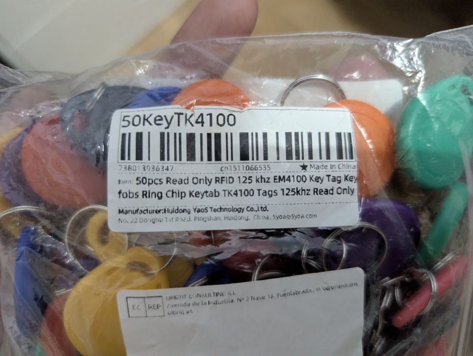 40 Tag-uri RFID 125KHz cu cod unic (nu se pot scrie)