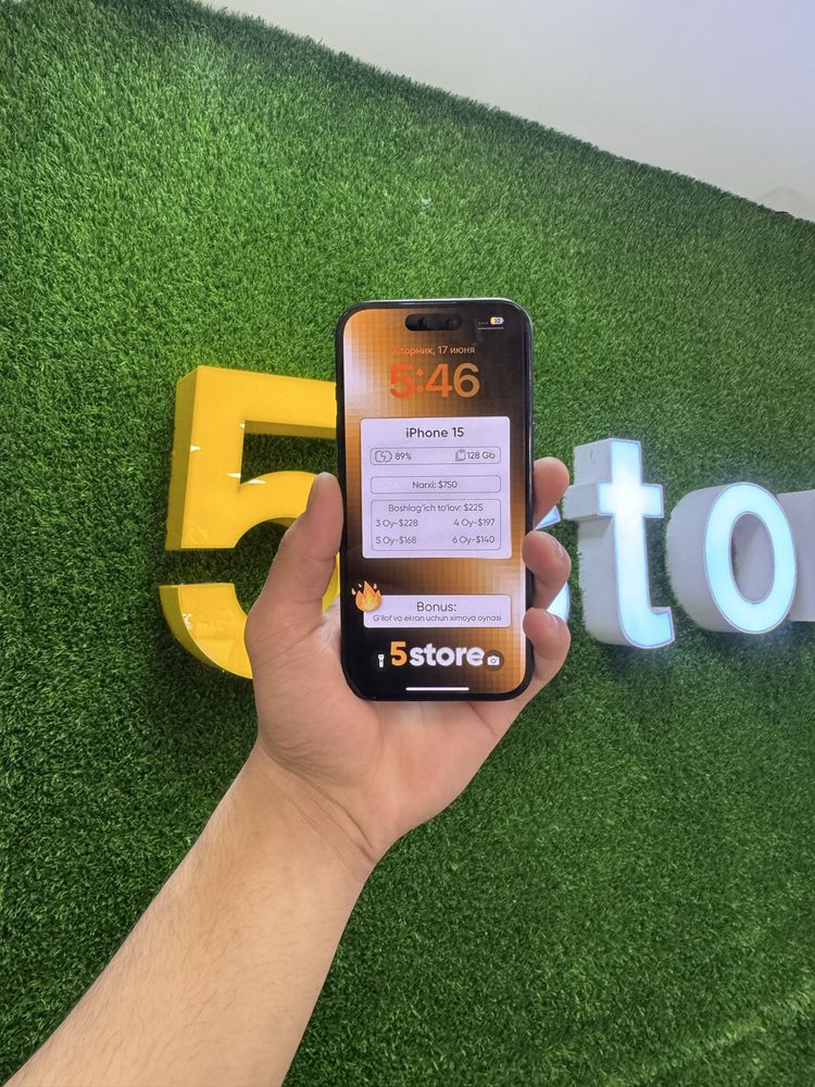 Iphone 15 2 oyga 0% bolib to’lashga