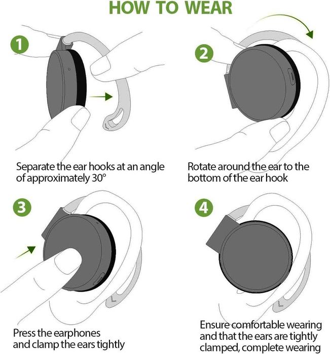 Căști On Ear Bluetooth 5.3,clips pe ureche,4 microfoane,BEVCEFCC BT-X