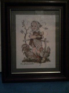 Tablou goblen camera copii: Fetita, cocos, gaina / Baietel, capra, ied