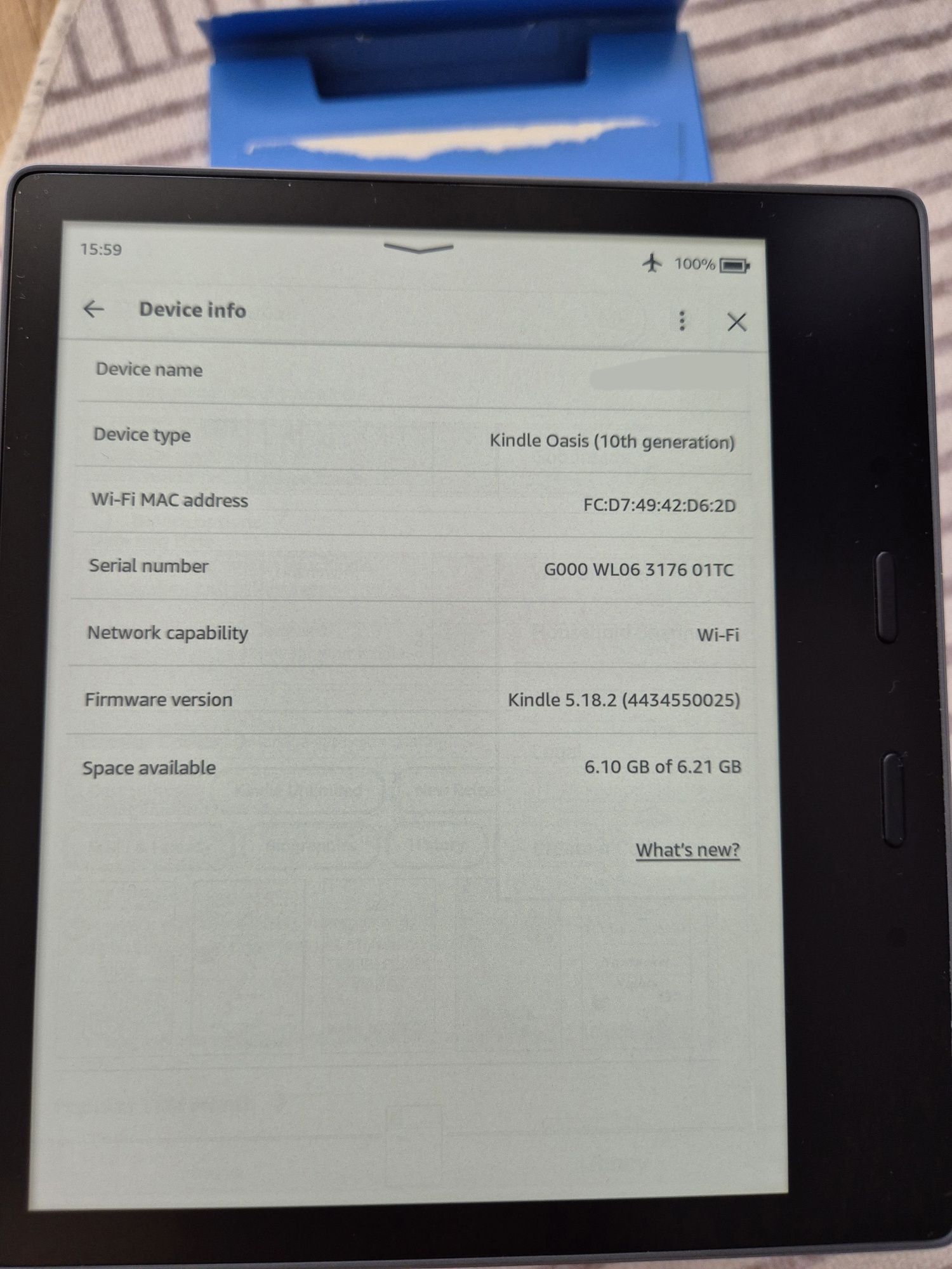 Електронен четец Kindle Oasis 10, 7"