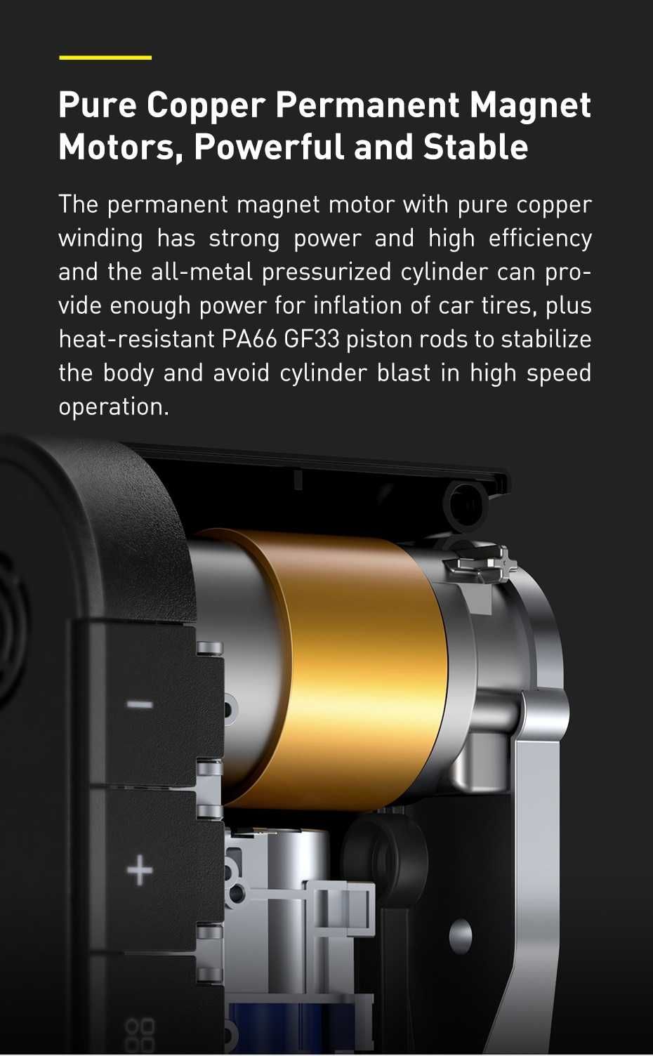 Автомобильный насос Baseus Dynamic Eye Inflator Pump For Car