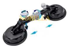 Вакуум дръжка, вендуза двойна за регулиране на хлабина между две плочи