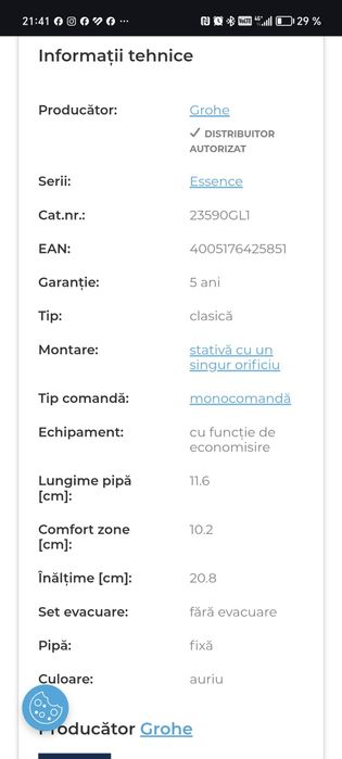 Baterie lavoar Grohe