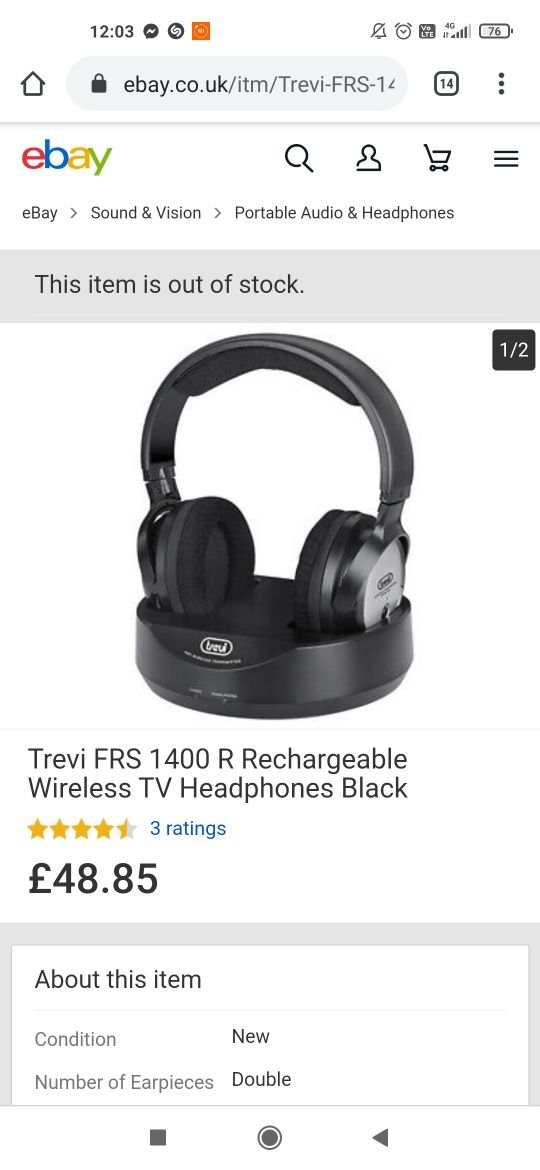 Căști Wireless Trevi Frs1400R