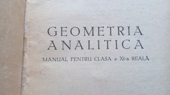 Matematica, Geometrie Analitica, Clasa a XI-a