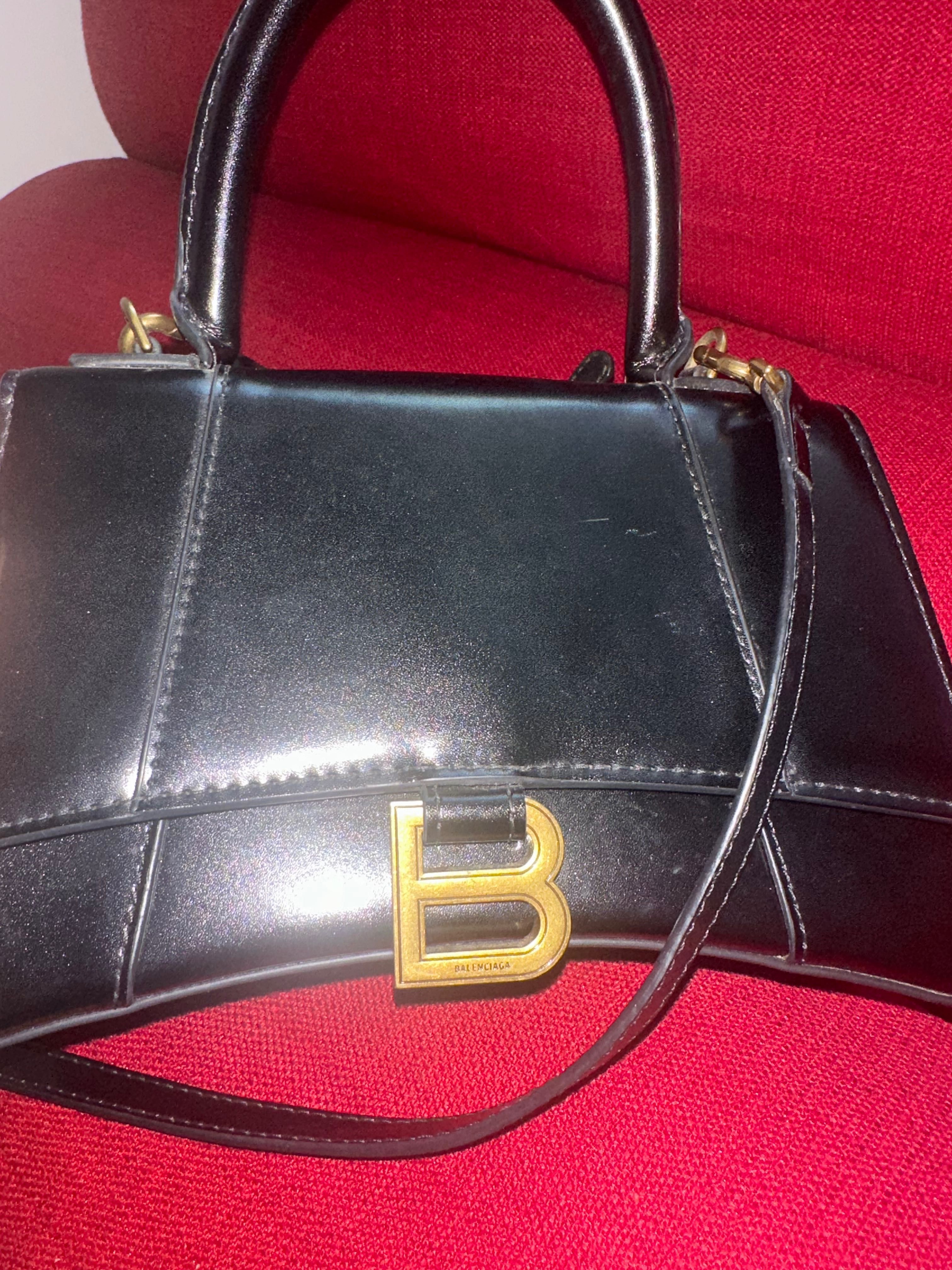 Balenciaga Hourglass черна чанта