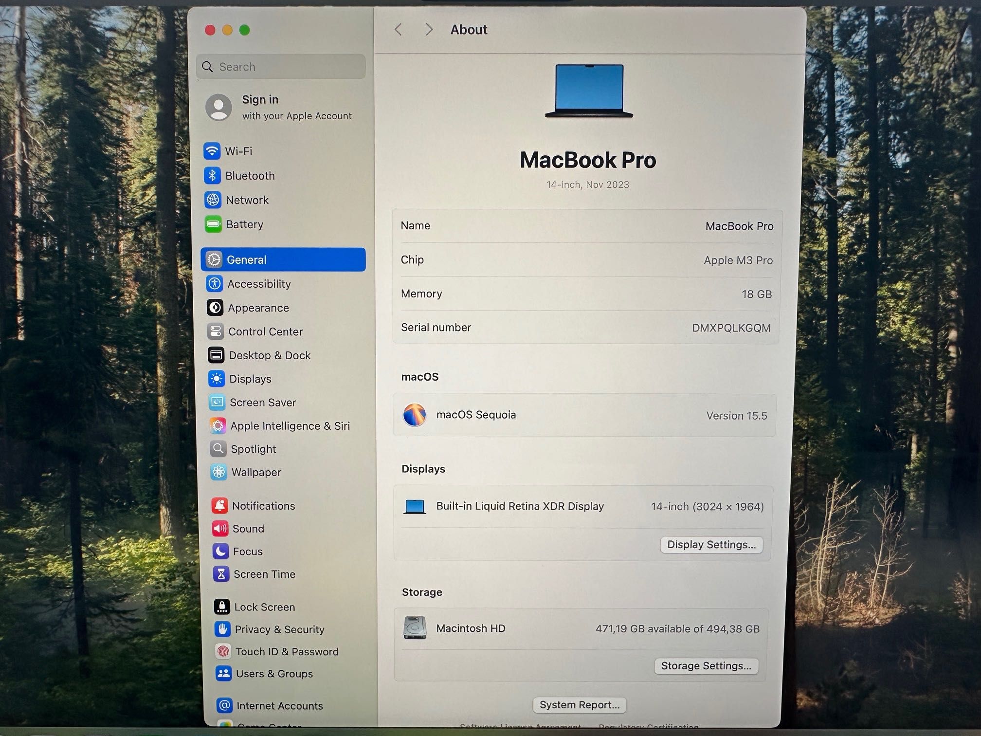 MacBook Pro 14" M3 PRO 11-CPU/14-GPU/18RAM/512SSD