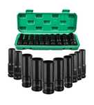 Set trusa tubulare impact, 10 piese 1/2'', 8-24mm, Negru
