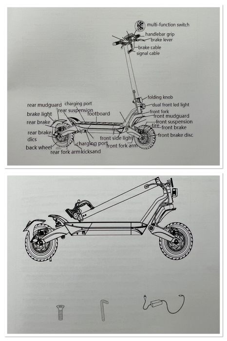 Мощна електрическа тротинетка T8 - 1000W 48V/15Ah