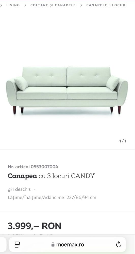 Canapea extensibila Candy