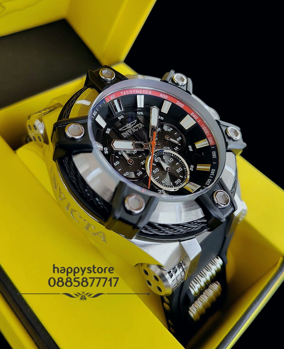 часовник INVICTA Bolt Gunmetal Silver 52 mm, Инвикта нов