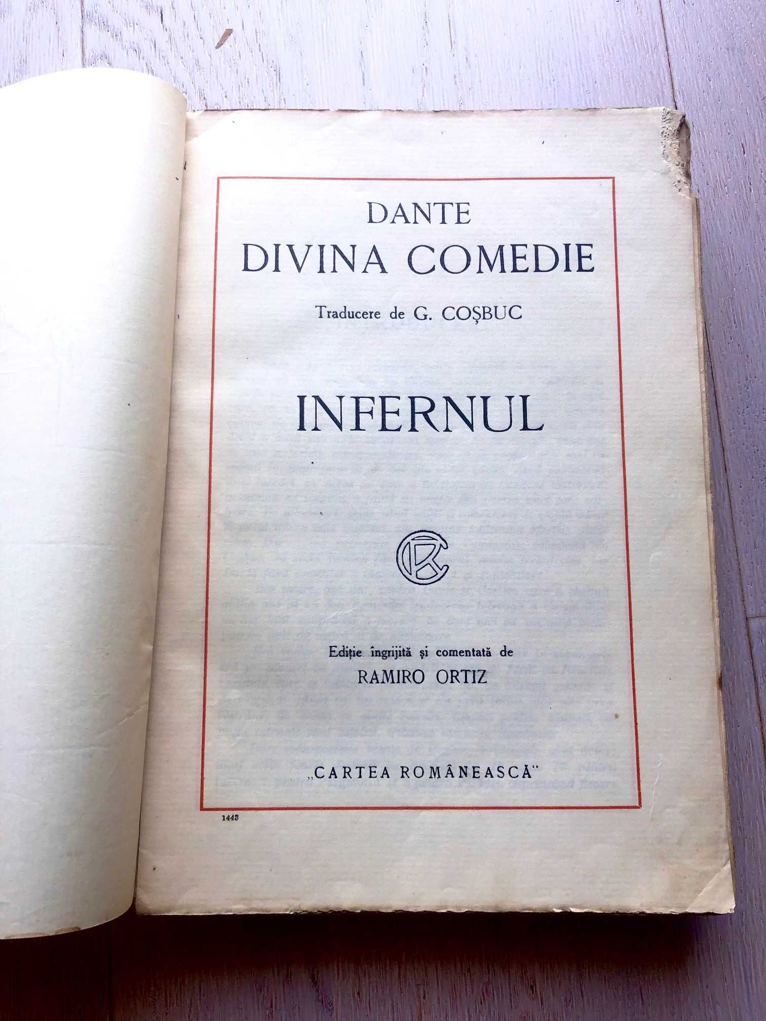 Carti rare Divina Comedie Dante : Infernul,  Paradisul,  Purgatoriul.