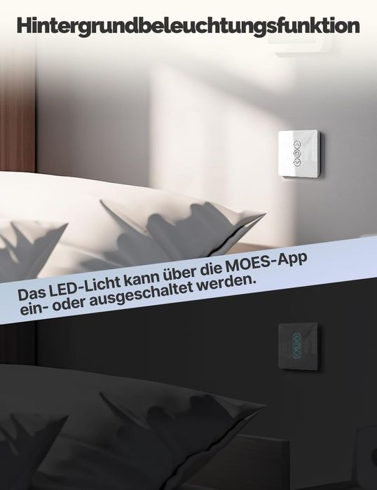 Set 4 intrerupatoare smart jaluzele MOES Zigbee, culoare alb