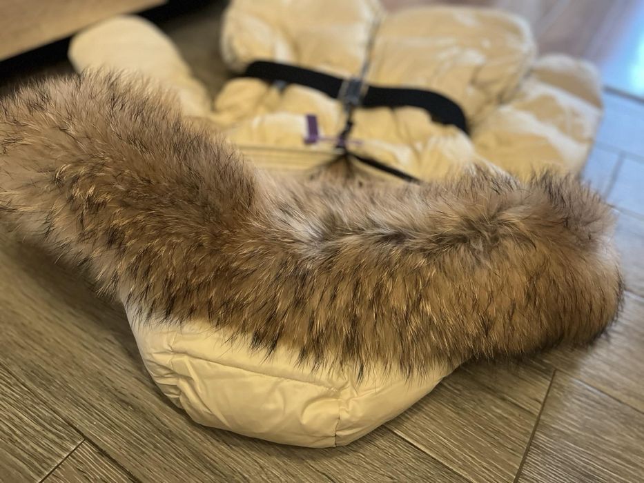 Зимно яке с пълнеж гъши пух яка от лисица намалено
