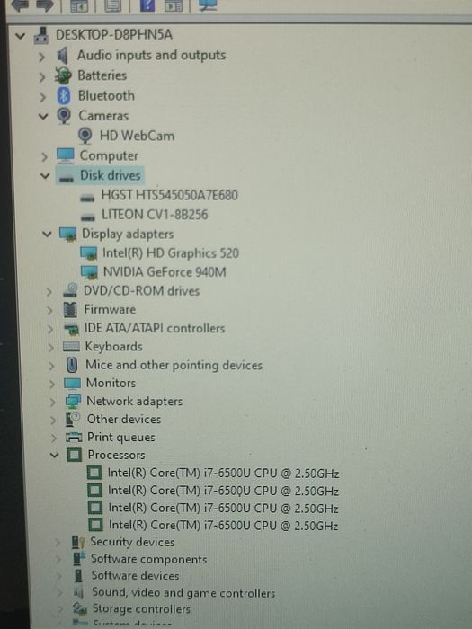 Laptop Gaming Acer E17 - i7-6500u/12gb/256gb + 500gb/Nvidia 940M 4GB