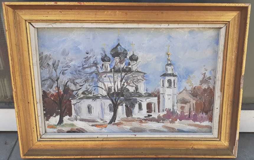 Tablou vechi -  scoala rusa - semnat pe verso