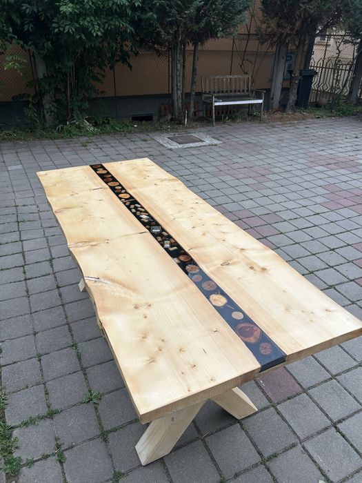 Masa de terasa/bucatarie cu rasina epoxidica