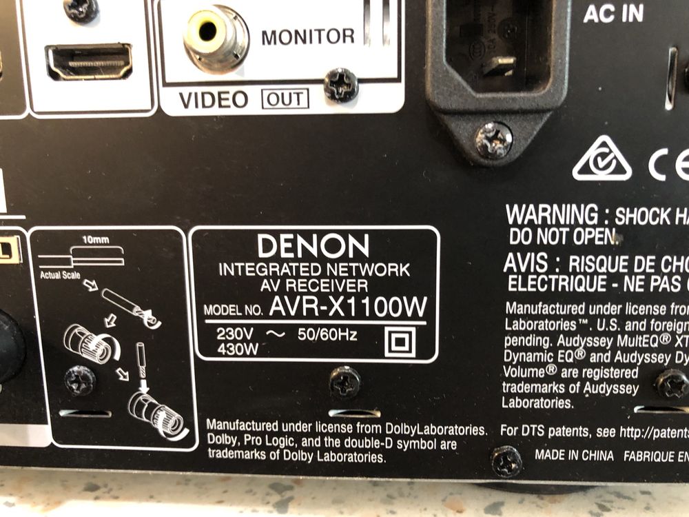 Denon AVR-X1100 Bluetooth Wi-Fi