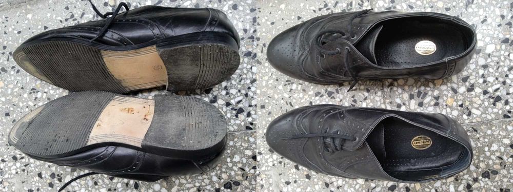 Продавам запазени и неизползвани мъжки кожени обувки ретро