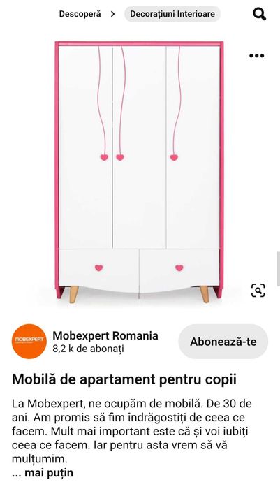 Mobila copii Mobexpert  set, birou dulap comoda cu oglinda
