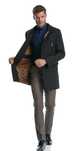 Palton slim de lux 48 M WINDSOR lana si casmir albastru