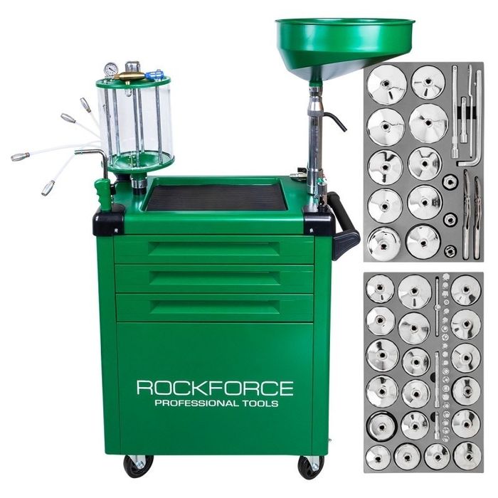 Пневматична система за смяна на масла 80л. 61части ROCKFORCE