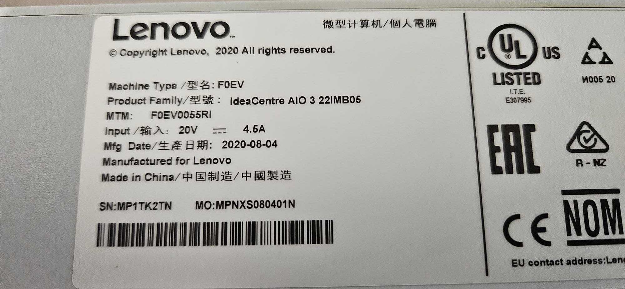 Sistem All-in-One Lenovo IdeaCentre 3