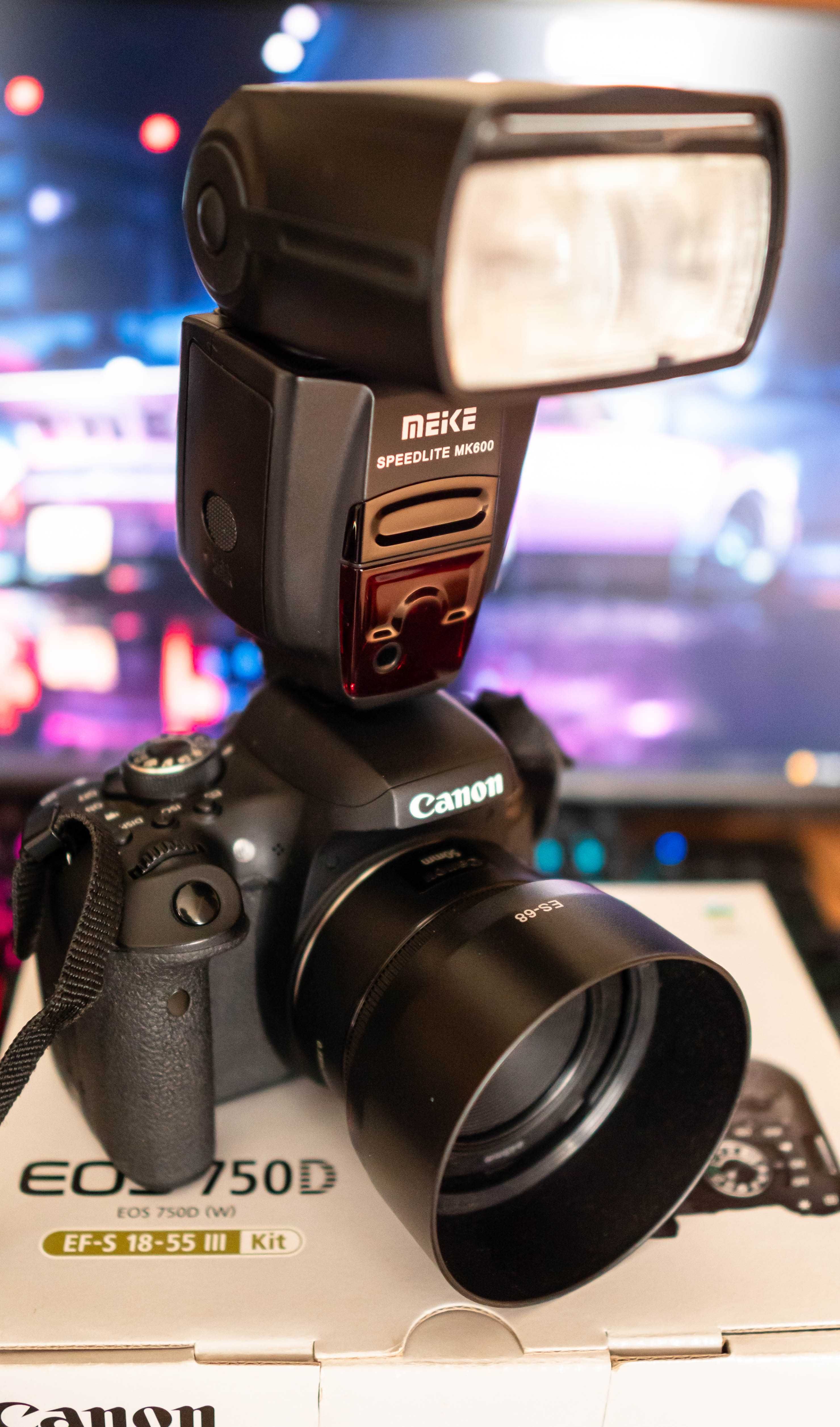 Camera Canon 750D + Canon 50mm f1.8 + Sigma 17-50mm f2.8 + blitz