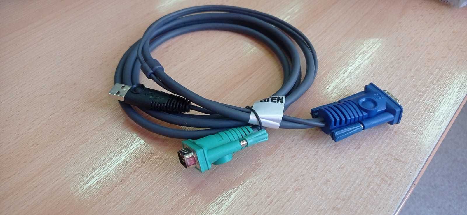 КВМ-кабель с интерфейсами USB, VGA и разъемом SPHD 3-в-1 (1.8м)