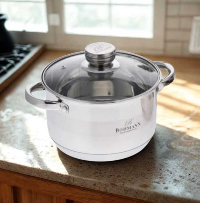 Тенджера от неръждаема стомана Bohmann с капак и термо дъно