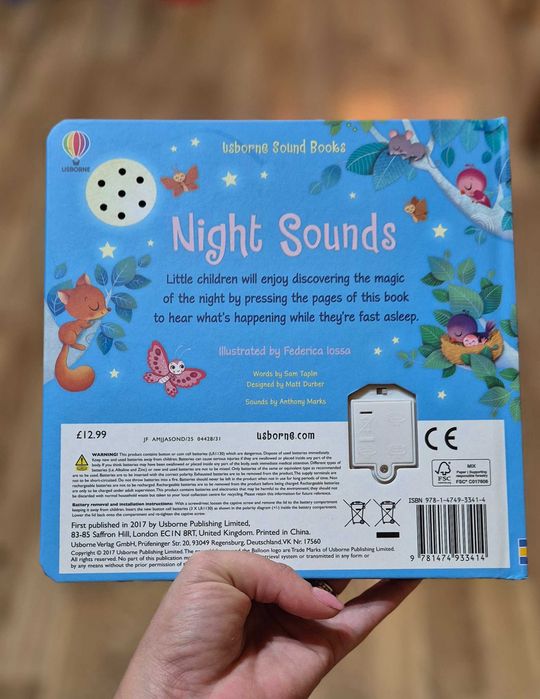 Carte cu sunete Usborne - Night Sounds