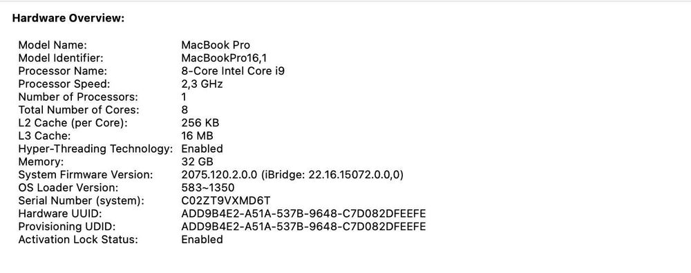 Продавам Macbook Pro 2019 16" i9 32GB RAM, 2TB SSD, Radeon Pro 5500M
