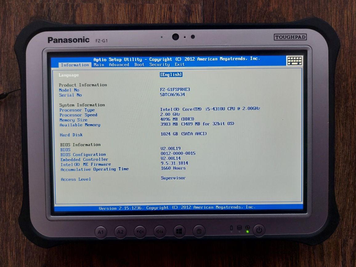 10.1" Panasonic Toughbook / ToughPad FZ-G1