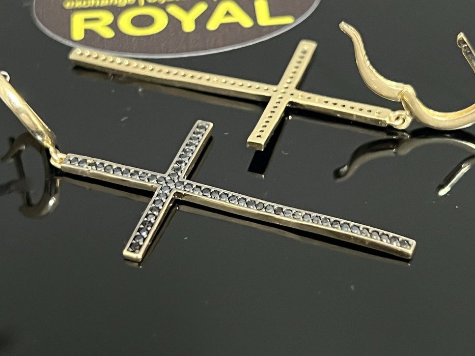 Bijuteria Royal CB : Cercei cruce aur 14k 6,32 grame