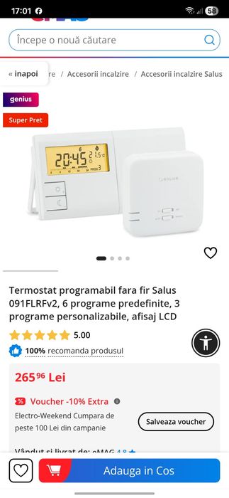 Termostat ambient salus nou